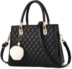 img 4 attached to Stylish Women's Leather Satchel Shoulder Handbags & Wallets: Perfect Satchels for Women