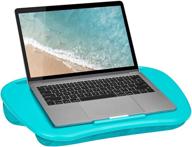 📚 lapgear mydesk lap desk - turquoise - fits 15.6 inch laptops - style no. 44449 - with device ledge and phone holder logo
