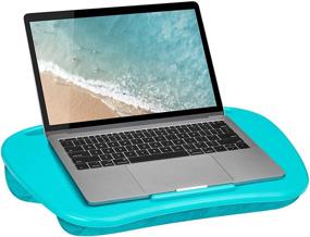 img 4 attached to 📚 LapGear MyDesk Lap Desk - Turquoise - Fits 15.6 Inch Laptops - Style No. 44449 - with Device Ledge and Phone Holder