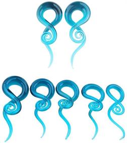 img 3 attached to 👂 MissDaisy Glass Ear Spiral Taper Piercing Set - 5 Pairs | Gauges | Multi-Color Ear Plug Hangers Expander