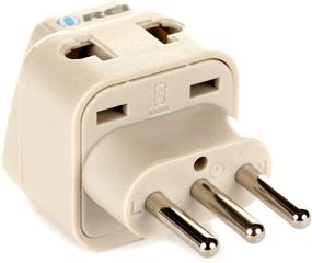 img 4 attached to OREI WP-L-GN Grounded Universal 2 in 1 Plug Adapter - Type L for Italy & Uruguay - High Quality - CE Certified - RoHS Compliant
