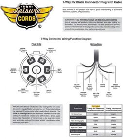 img 3 attached to 8-Foot 7-Way Trailer Extension Cord - Heavy Duty & Weatherproof - Ideal for RV Trailer, Caravan, 5th Wheel to Truck or Van - 7 Pin Connector Plug