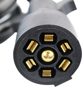 img 1 attached to 8-Foot 7-Way Trailer Extension Cord - Heavy Duty & Weatherproof - Ideal for RV Trailer, Caravan, 5th Wheel to Truck or Van - 7 Pin Connector Plug