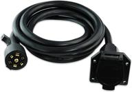 8-foot 7-way trailer extension cord - heavy duty & weatherproof - ideal for rv trailer, caravan, 5th wheel to truck or van - 7 pin connector plug logo