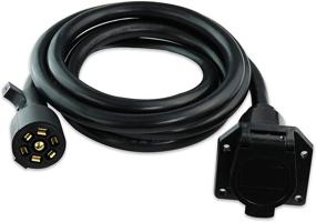 img 4 attached to 8-Foot 7-Way Trailer Extension Cord - Heavy Duty & Weatherproof - Ideal for RV Trailer, Caravan, 5th Wheel to Truck or Van - 7 Pin Connector Plug