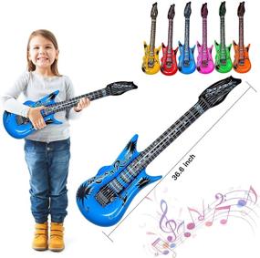 img 1 attached to 🎸 30 штук Max Fun Надувной набор игрушек рок-звезда - украшения для вечеринки в стиле 80-х, ассортимент надувных музыкальных инструментов для рок-группы на концерте и вечеринках в стиле рок-н-ролл - надувные декорации для вечеринки