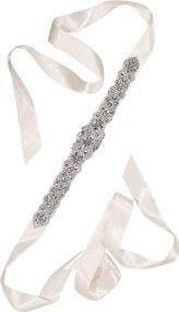 img 4 attached to 💎 Redowa Rhinestone Wedding Belt: Bridal Sash Applique with Crystal Pearls & Beaded Accents