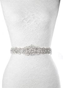 img 1 attached to 💎 Redowa Rhinestone Wedding Belt: Bridal Sash Applique with Crystal Pearls & Beaded Accents