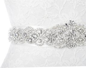 img 2 attached to 💎 Redowa Rhinestone Wedding Belt: Bridal Sash Applique with Crystal Pearls & Beaded Accents