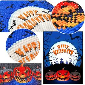 img 3 attached to Набор для творчества Bliss Extra размером 30х40 см «Halloween Diamond Art Kit»: 5D роспись с тыквенными стразами для декора дома.