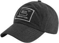 scisuittech glock hat: stylish and comfortable 100% cotton baseball hat for men and women - black логотип