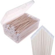 400 pack 6-inch wooden long single tip swabs for gun cleaning, makeup, jewelry, ear cleanings - includes storage case logo