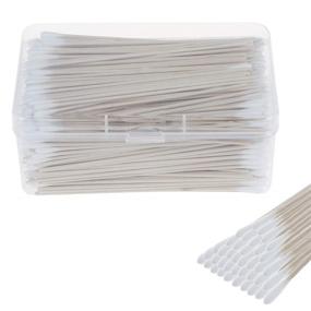 img 1 attached to 400 Pack 6-Inch Wooden Long Single Tip Swabs for Gun Cleaning, Makeup, Jewelry, Ear Cleanings - Includes Storage Case