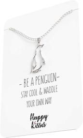 img 1 attached to Happiness in a Penguin Pendant: The Perfect Gift for Women, Girls, and Kids – Happy Kisses Necklace