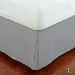 img 1 attached to 🛏️ Fancy Collection Microfiber Bed Skirt with Easy Care Drop in Light Grey for Queen Size Beds