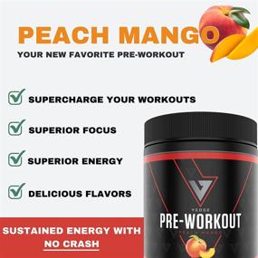 img 1 attached to 🥭 Vedge Nutrition Peach Mango Pre-Workout: Vegan, Dairy-Free, Soy-Free, Non-GMO Energy Booster - 40 Servings