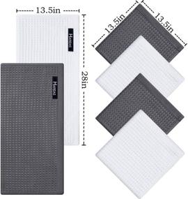 img 1 attached to 10 Piece Silicone Oven Mitts and Pot Holder Set with Kitchen Towels and Dish Cloths - 500 Degree Heat Resistant, Quick Drying, Soft Lining - Ideal for Kitchen Baking, BBQ, and Grilling (Grey)