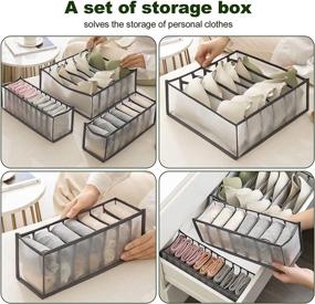 img 1 attached to 3 Pack Foldable Drawer Organizer for Underwear, Bras, Socks - Grey Nylon Mesh Closet Storage, Wardrobe Clothes Organizer