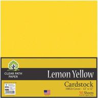 🍋 vibrant lemon yellow cardstock - premium quality - 12x12 inch - 50 sheets - 100lb weight - clear path paper logo