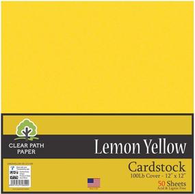 img 3 attached to 🍋 Vibrant Lemon Yellow Cardstock - Premium Quality - 12x12 Inch - 50 Sheets - 100lb Weight - Clear Path Paper