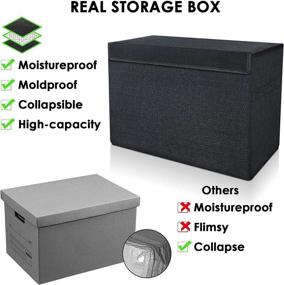 img 1 attached to 📦 Leffis Comic Book Storage: Moldproof and Moistureproof Collapsible Comic Box - 15.5" X 7.5" X 11.3" - Holds 150 Comics - Heavy Duty Container with Lids