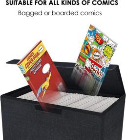 img 2 attached to 📦 Leffis Comic Book Storage: Moldproof and Moistureproof Collapsible Comic Box - 15.5" X 7.5" X 11.3" - Holds 150 Comics - Heavy Duty Container with Lids