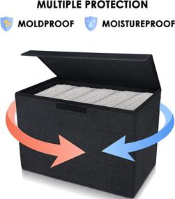 img 3 attached to 📦 Leffis Comic Book Storage: Moldproof and Moistureproof Collapsible Comic Box - 15.5" X 7.5" X 11.3" - Holds 150 Comics - Heavy Duty Container with Lids