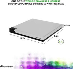 img 2 attached to 🔥 Portable Pioneer BDR-XD07S Blu-ray Player Burner - 6X Slim External BDXL, BD, DVD & CD Drive for Windows & Mac with 3.0 USB - Write & Read on Laptop & Desktop, with Carry Case - Software Sold Separately