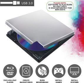 img 3 attached to 🔥 Portable Pioneer BDR-XD07S Blu-ray Player Burner - 6X Slim External BDXL, BD, DVD & CD Drive for Windows & Mac with 3.0 USB - Write & Read on Laptop & Desktop, with Carry Case - Software Sold Separately