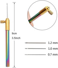 img 3 attached to 🧵 Tambour Hook Kit with 3 Needles, French Embroidery Needles Scissors, Beading Needle Tools, Crochet Tool Set - Ideal for Beginner Embroidery, Needle Punch DIY Sewing