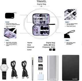 img 3 attached to 🎒 Portable Electronic Organizer Bag – Travel Storage Solution for USB Cables, Chargers, Hard Drives, SD Cards, and More – Waterproof