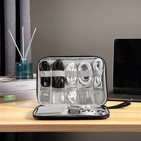 img 1 attached to 🎒 Portable Electronic Organizer Bag – Travel Storage Solution for USB Cables, Chargers, Hard Drives, SD Cards, and More – Waterproof