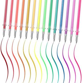 img 1 attached to 🖊️ TOYANDONA 100 pcs Glitter and Metallic Gel Pen Refills - 0.8mm Colorful Set for Crafting & Drawing - Mixed Glitter and Metallic Coloring Pens