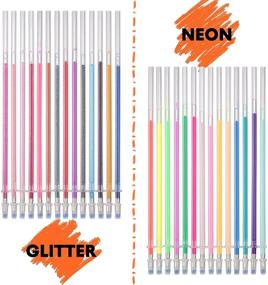 img 2 attached to 🖊️ TOYANDONA 100 pcs Glitter and Metallic Gel Pen Refills - 0.8mm Colorful Set for Crafting & Drawing - Mixed Glitter and Metallic Coloring Pens