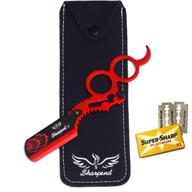 💈 classic vintage barber red salon straight wet shaving ring razor - perfect for men's grooming, eyebrows, and barber supplies logo