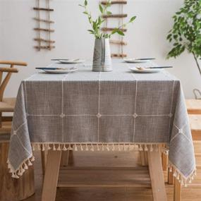 img 4 attached to 🍽️ BUBIQUER Tablecloth: Fade-resistant, Dust-proof Decorative Cover