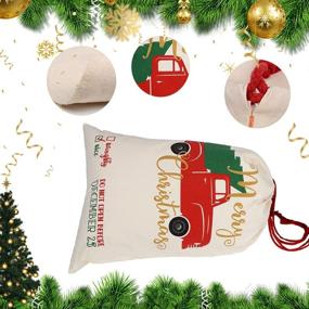 img 2 attached to 🎅 Xunlong Personalized Santa Sack Christmas Gift Canvas Bag – Extra Large Cotton Reusable Xmas Bag with Drawstrings – 27.5"x19.5" 4 Pack: Festive & Practical Holiday Storage Solution