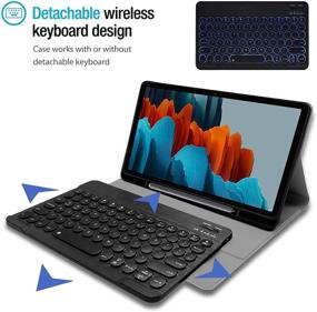 img 2 attached to 🔲 REAL-EAGLE Galaxy Tab S7 11 inch Backlit Keyboard Case 2020 SM-T870 SM-T875 - Ultimate Keyboard Cover for Samsung Galaxy Tab S7 2020 11" T870 T875 (Black)