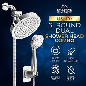 img 2 attached to 🚿 High Pressure Rainfall Shower Head and Hand Held Shower Head Comb with 70 Inch Hose: Ultimate Bath Experience with Adjustable Swivel Head - Easy Installation, Anti-Clog Jet Nozzles - Universal Fit for High & Low Water Flow