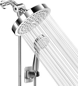 img 4 attached to 🚿 High Pressure Rainfall Shower Head and Hand Held Shower Head Comb with 70 Inch Hose: Ultimate Bath Experience with Adjustable Swivel Head - Easy Installation, Anti-Clog Jet Nozzles - Universal Fit for High & Low Water Flow