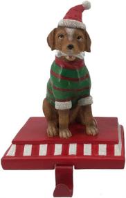 img 4 attached to 🎄 Joyful Holiday Collection 9" Dog Stocking Hanger Christmas Decor, Green, Polyresin by Comfy Hour