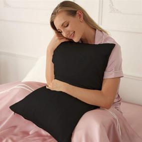 img 3 attached to Longxu Silk Pillowcase - Mulberry Silk Hair and Skin Comfort - Breathable and Comfortable Sleep (Black, Standard) - Perfect Gift for Women