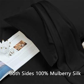 img 2 attached to Longxu Silk Pillowcase - Mulberry Silk Hair and Skin Comfort - Breathable and Comfortable Sleep (Black, Standard) - Perfect Gift for Women