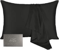 longxu silk pillowcase - mulberry silk hair and skin comfort - breathable and comfortable sleep (black, standard) - perfect gift for women logo