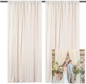 img 3 attached to 🎉 Ivory Backdrop Curtain 10ft x 10ft: Perfect Polyester Photography Background for Wedding Drapes, Birthday, Baby Shower Decorations