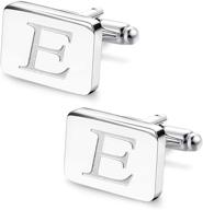 💼 orazio engraved stainless steel alphabet cufflinks men's accessories логотип