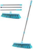 🧹 kmakii long handle push broom: 18-inch floor scrub brush head, adjustable 50-inch stainless steel handle – ideal for yard, garden, garage, and deck logo