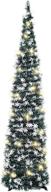 hmasyo 5ft tinsel christmas tree with 50 led lights - collapsible pop up snowflake sequin artificial pencil tree decor for xmas, home, fireplace and party (peacock blue) logo