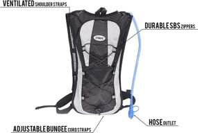 img 1 attached to 🎒 ETCBUYS Hydration Backpack - 2L Insulated Water Bladder - Ultimate Lightweight Hydration Bag for Outdoor Activities - BPA-Free, Leak-Proof Design - Black & Grey