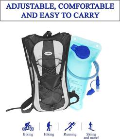 img 2 attached to 🎒 ETCBUYS Hydration Backpack - 2L Insulated Water Bladder - Ultimate Lightweight Hydration Bag for Outdoor Activities - BPA-Free, Leak-Proof Design - Black & Grey